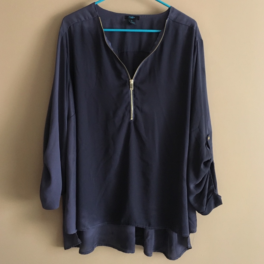 Dark Gray Rue 21 Plus Size Zipper Blouse